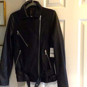 Black Leather Moto Jacket